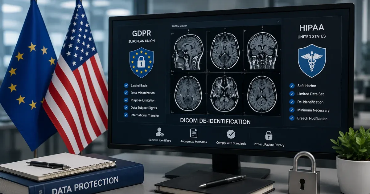 GDPR vs HIPAA: DICOM De-Identification Compared